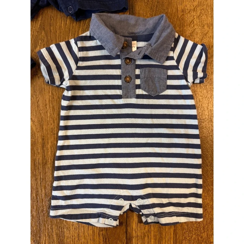 Baby Boy 3‎ Months Summer Rompers 1 Piece Outfits Collared Clothes Lot Dog Gone